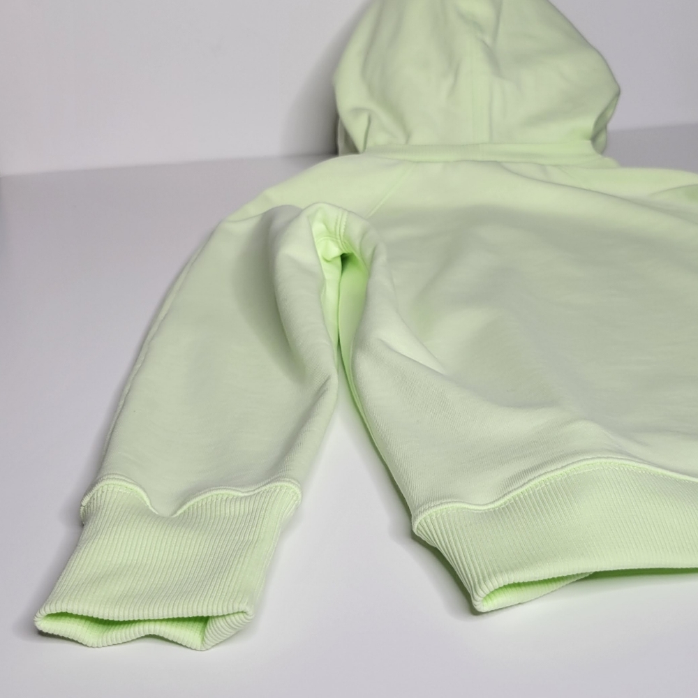 Helmut Lang Embroidered French Cotton Terry Hoodie Neon Lime Women's XS - Picture 8 of 15